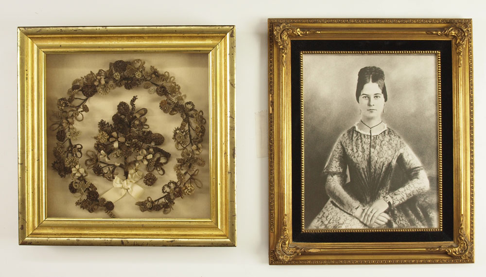 VICTORIAN HAIR WREATH WITH PHOTO: