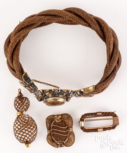 VICTORIAN HAIRWORK BRACELET,