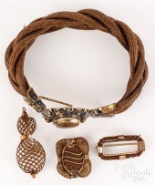 VICTORIAN HAIRWORK BRACELET, E