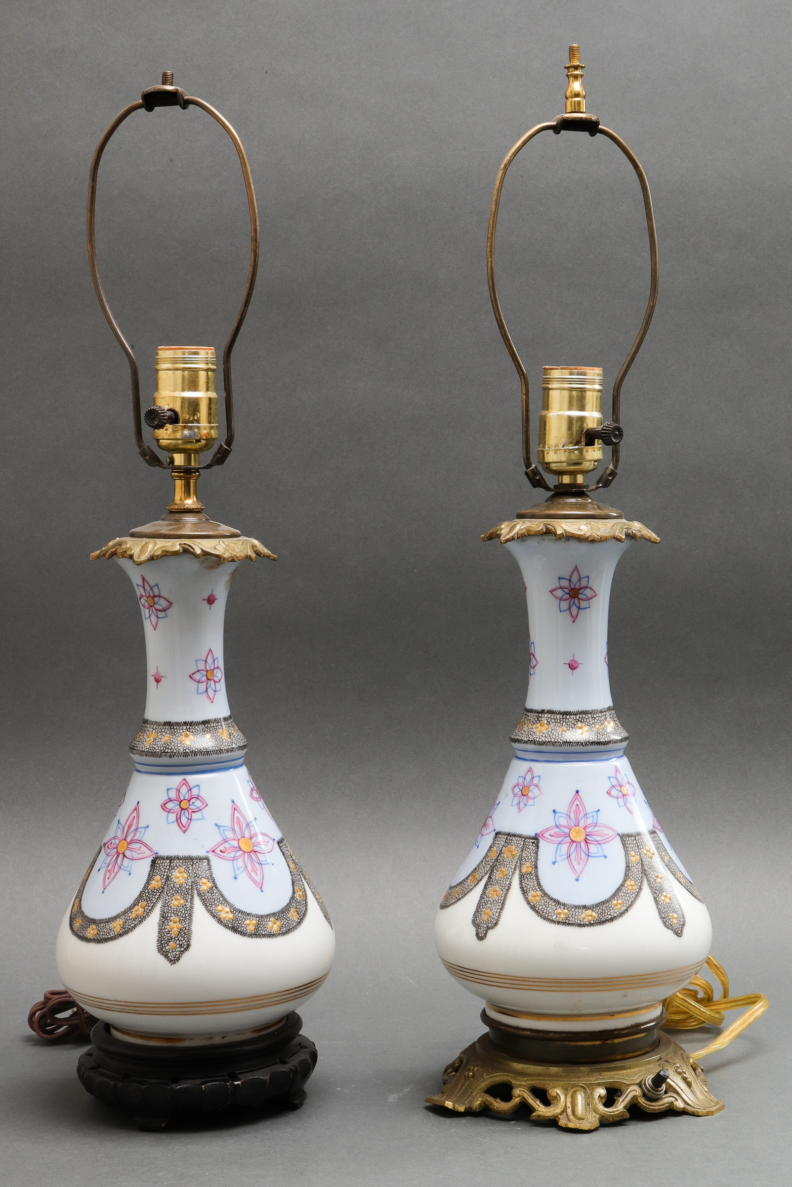 VICTORIAN HAND PAINTED MILK GLASS