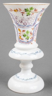 VICTORIAN HAND-PAINTED MILK GL