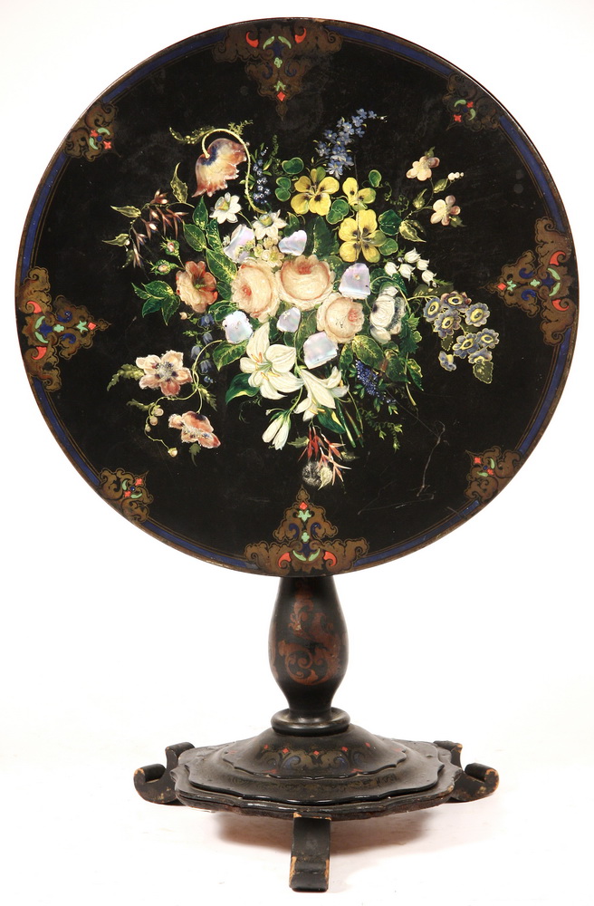 VICTORIAN HANDPAINTED TEA TABLE -