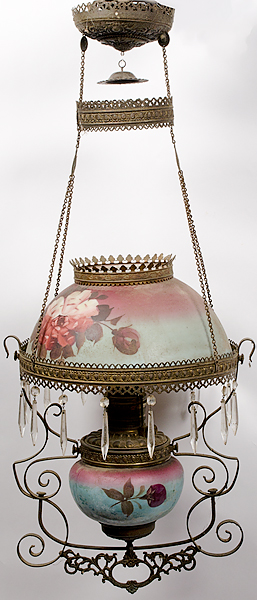 Victorian Hanging Oil Lamp American