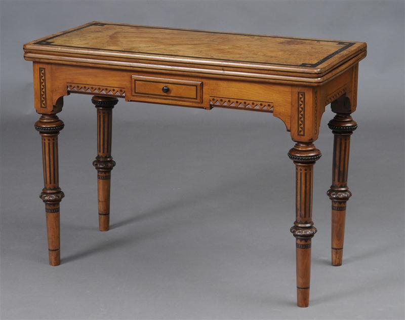 VICTORIAN INLAID BURL WALNUT CARD