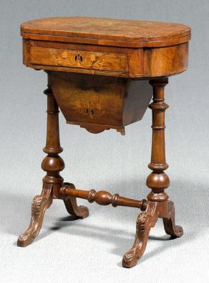 Victorian inlaid burlwood table,