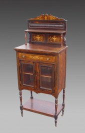 VICTORIAN INLAID DISPLAY CABIN