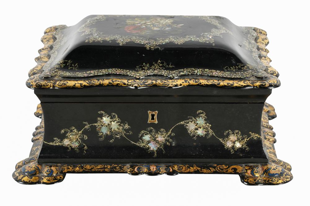 VICTORIAN INLAID, EBONIZED & GILT