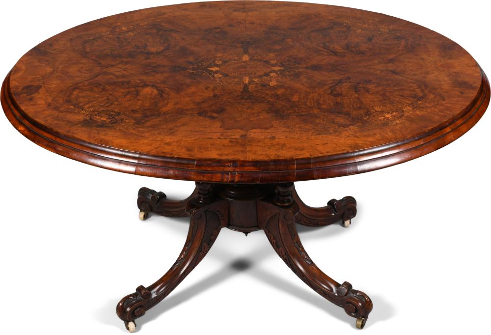 VICTORIAN INLAID FIGURED WALNUT