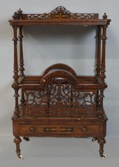 VICTORIAN INLAID WALNUT CANTER
