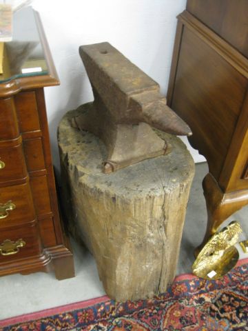 Victorian Iron Anvil on tree
