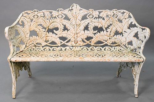 VICTORIAN IRON BENCH, FERN PATTERN,