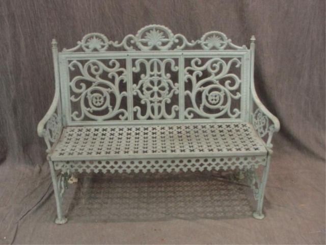 Victorian Iron Bench. Signed on