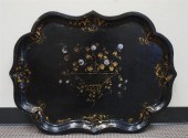 VICTORIAN JAPANNED AND GILT DE