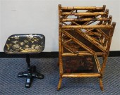 VICTORIAN JAPANNED AND RATTAN