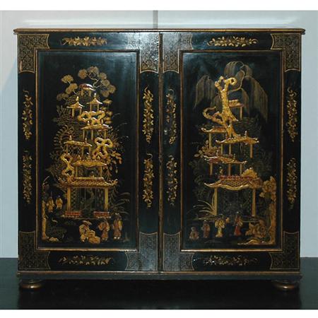 Victorian Japanned Cabinet 	 