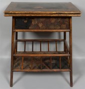 VICTORIAN JAPANNED RATTAN GAME
