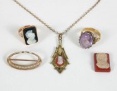 Victorian jewelry 5pc, gold di