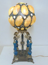 VICTORIAN LAMP WITH BRISTAL GL