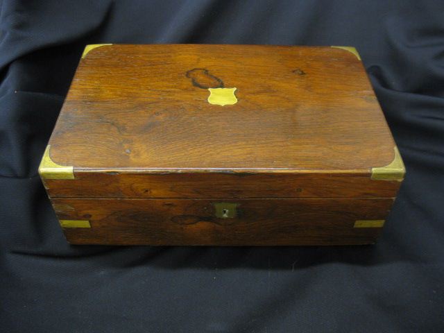 Victorian Lap Desk mahogany brass
