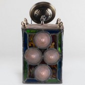 VICTORIAN LEADED, PAINTED AND