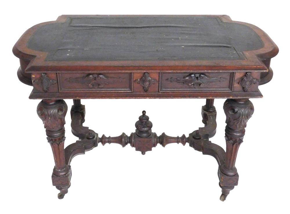 VICTORIAN LIBRARY TABLE, C. 1870,