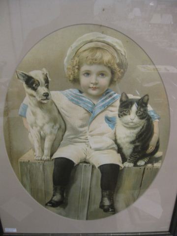Victorian Lithograph of Child