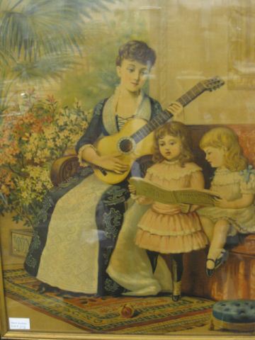Victorian Lithograph of Mother &