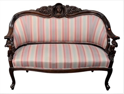 VICTORIAN LOVESEAT HAVING PUTTI ARM