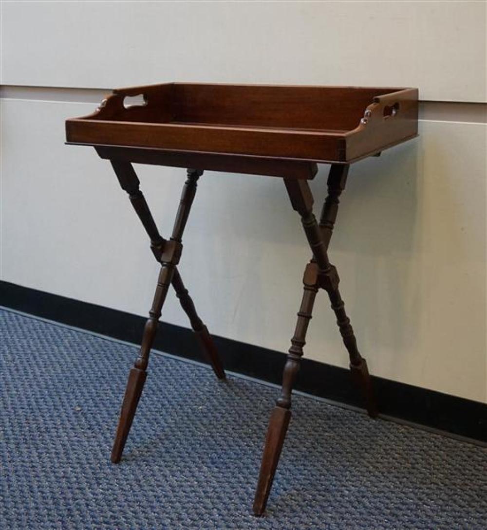VICTORIAN MAHOGANY BUTLER'S TRAY ON