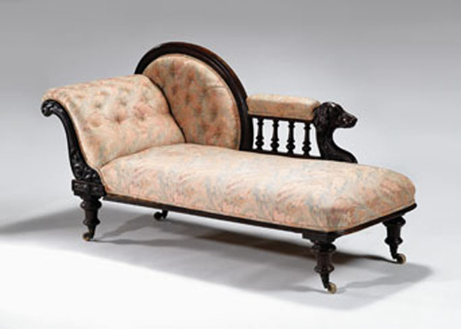 Victorian mahogany chaise longue
