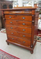 VICTORIAN MAHOGANY CHEST ON ST