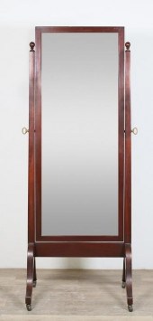 VICTORIAN MAHOGANY CHEVAL MIRR