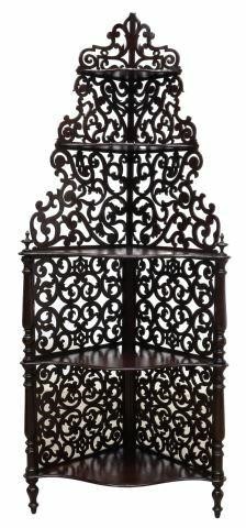 VICTORIAN MAHOGANY CORNER ETAGERE
