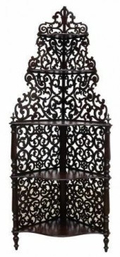 VICTORIAN MAHOGANY CORNER ETAG