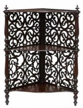 VICTORIAN MAHOGANY CORNER ETAG