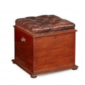 VICTORIAN MAHOGANY LEATHER UPH