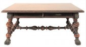 VICTORIAN MAHOGANY LIBRARY TAB