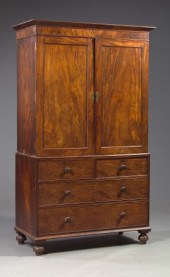 Victorian Mahogany Linen Press