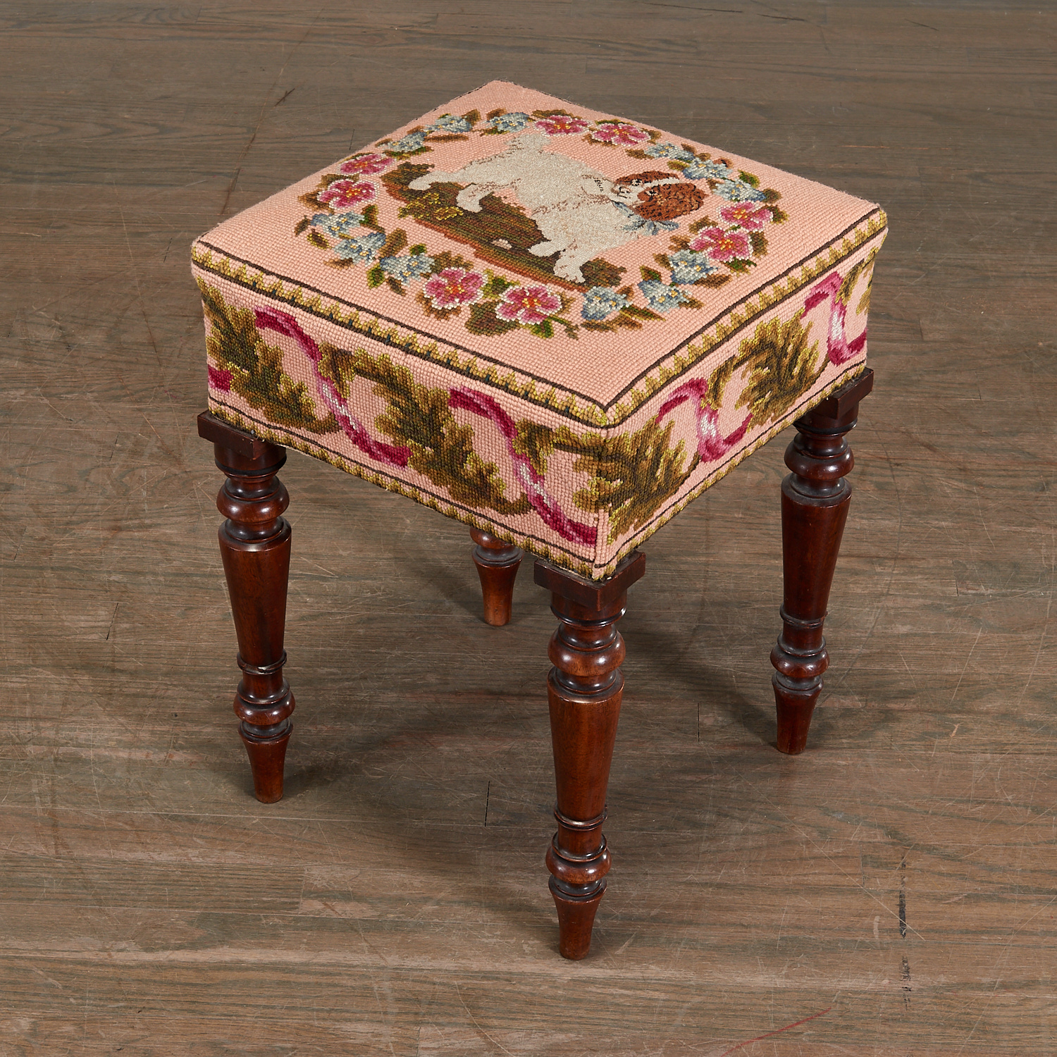 VICTORIAN MAHOGANY STOOL WITH