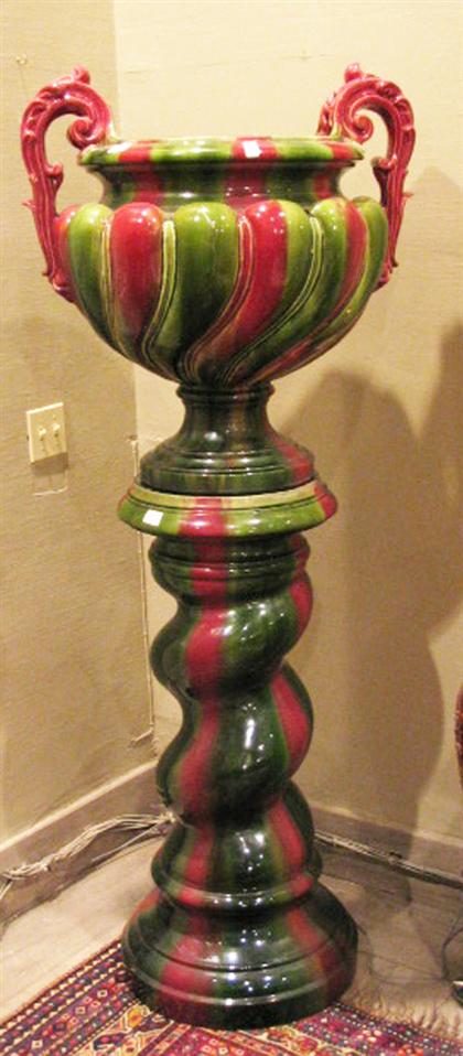 Victorian majolica jardiniere and