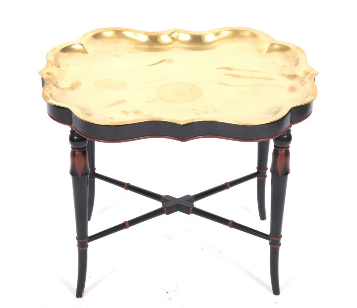 VICTORIAN MANNER BRASS TRAY TABLE