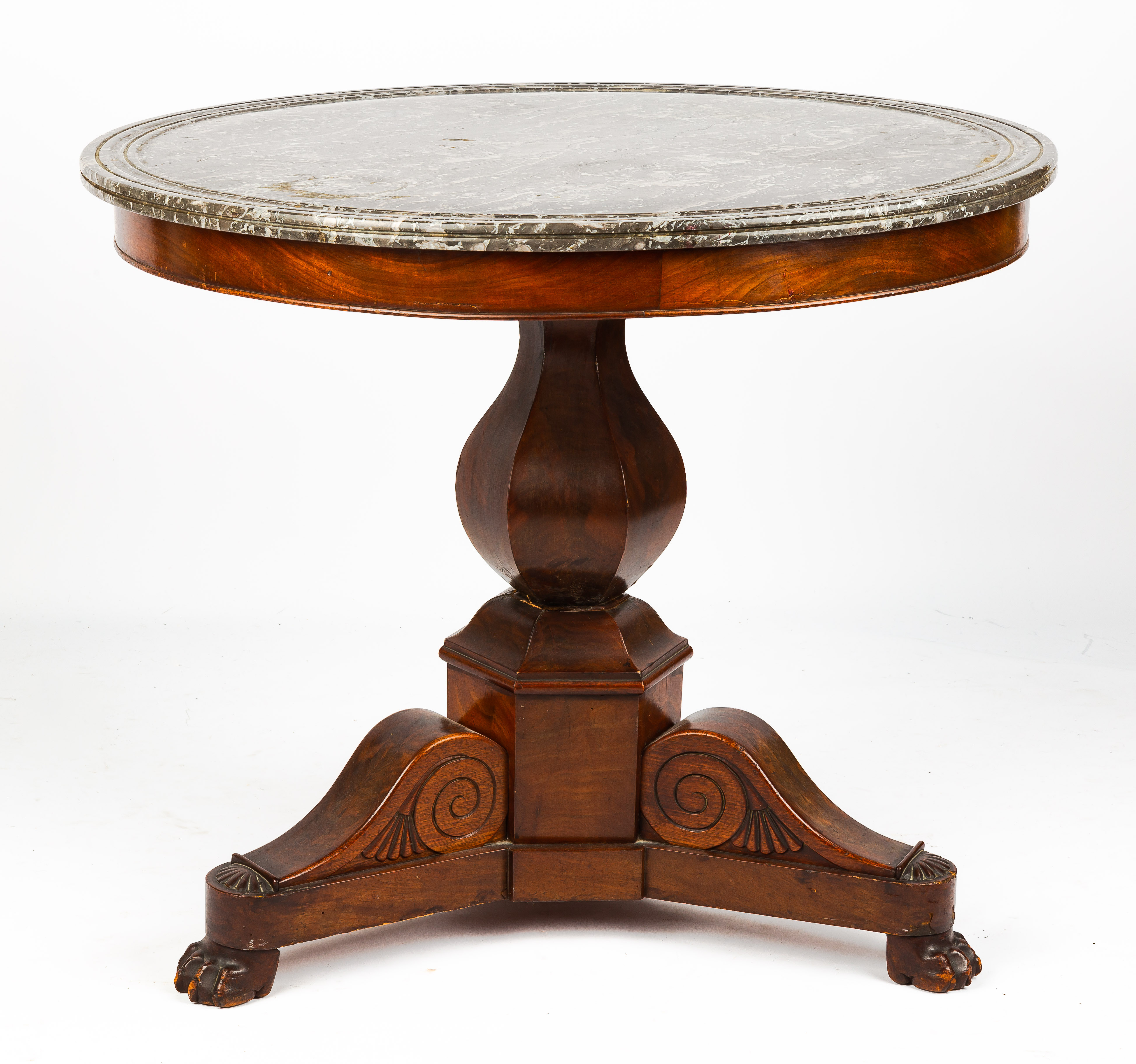 VICTORIAN MARBLE-TOP CENTER TABLE