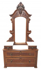VICTORIAN MARBLE-TOP CHEST WIT