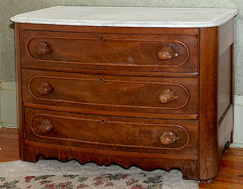VICTORIAN MARBLE TOP CHESTA ca 1865