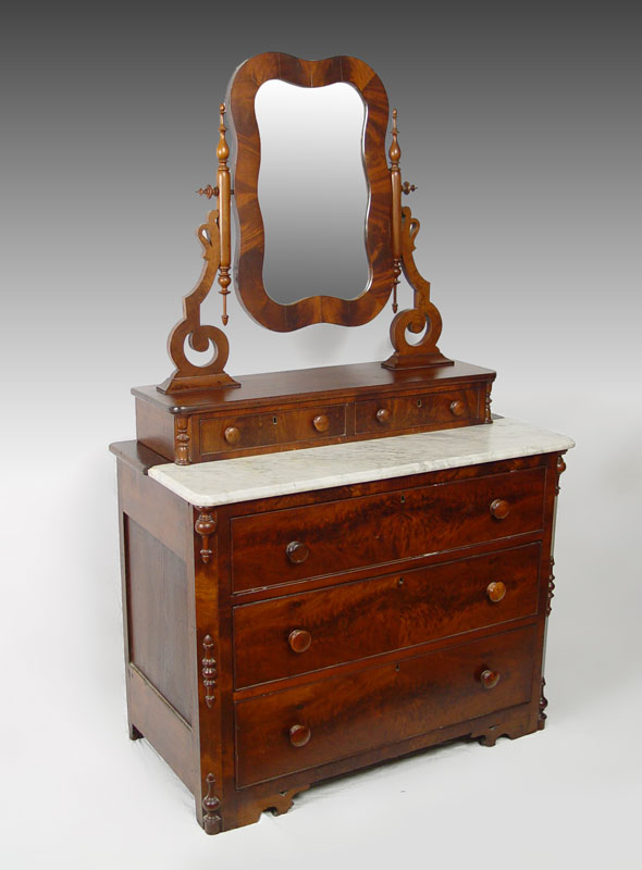 VICTORIAN MARBLE TOP DRESSER WITH