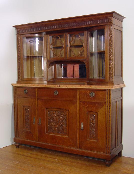 VICTORIAN MARBLE TOP OAK CHINA