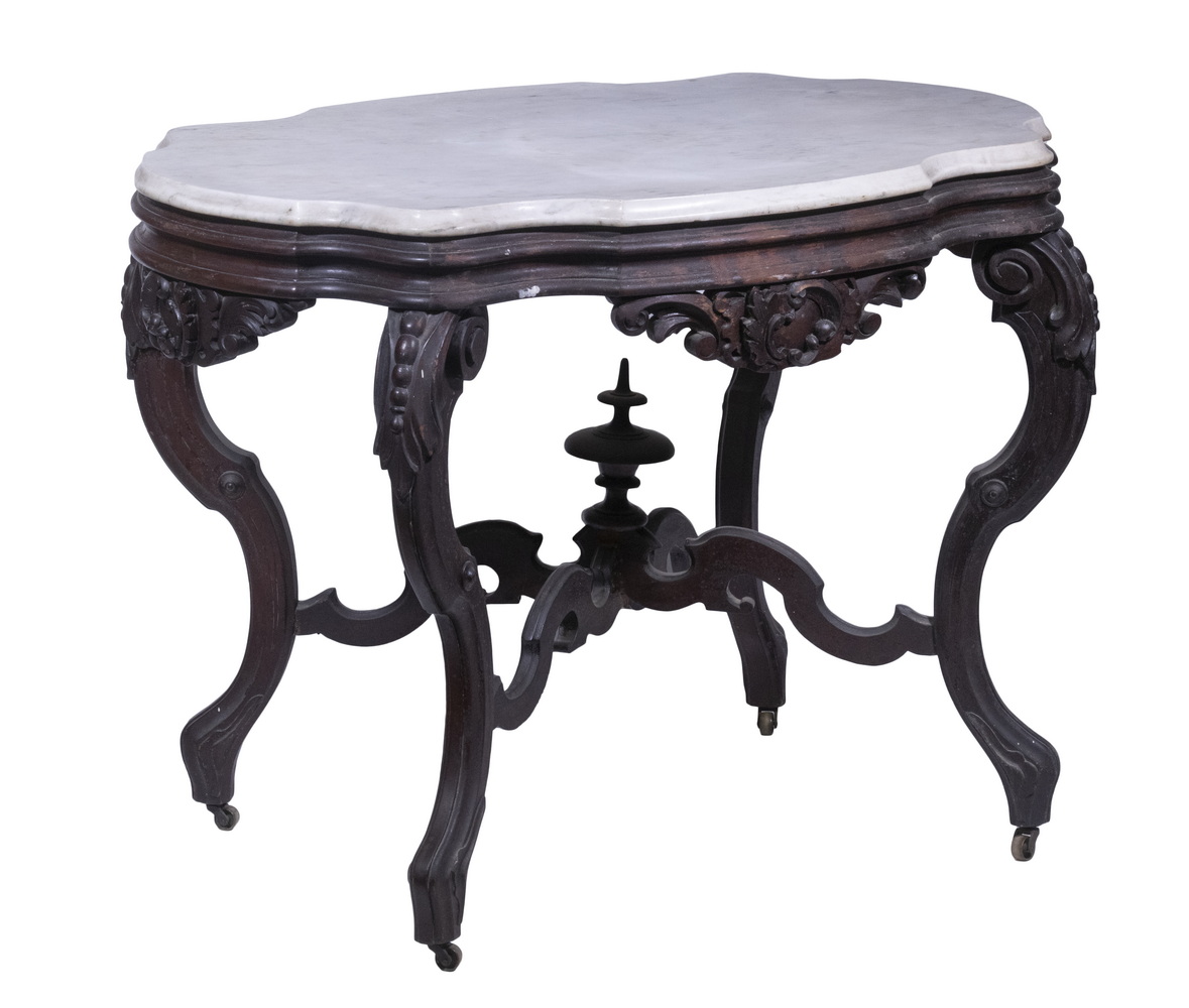 VICTORIAN MARBLE TOP PARLOR TABLE