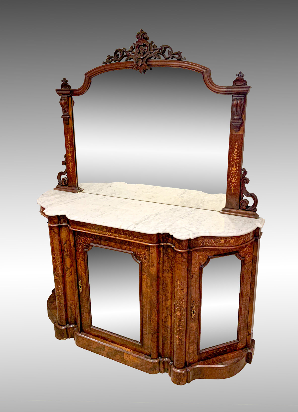 VICTORIAN MARBLE TOP SIDEBOARD: