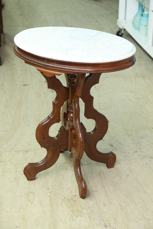 VICTORIAN MARBLE TOP STAND. White