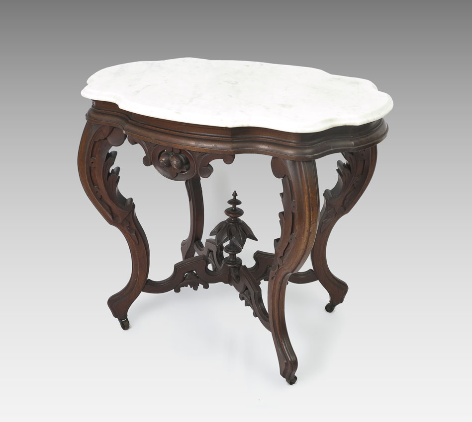 VICTORIAN MARBLE TOP TABLE:
